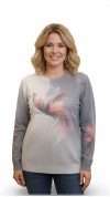 Dina pulóver narancs-szürke mintás csillogó Dina pulóver narancs-szürke mintás csillogó